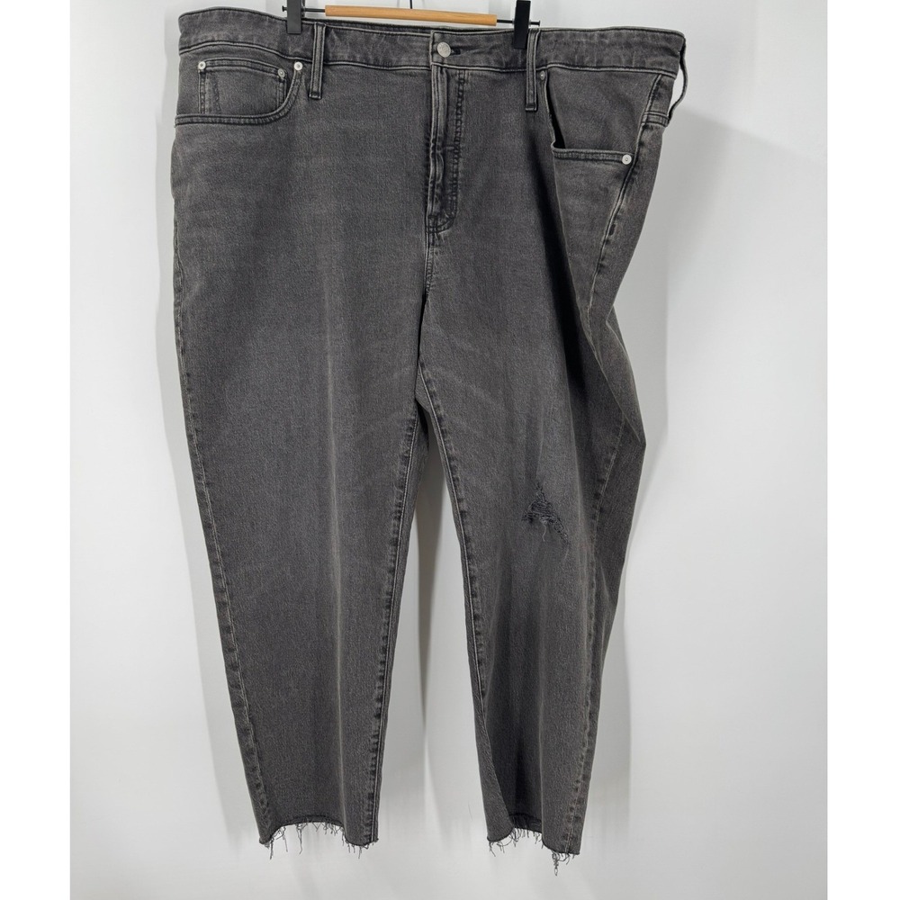 Madewell The Perfect Vintage Jean Women's‎ 26W Faded Black Raw Hem Distressed